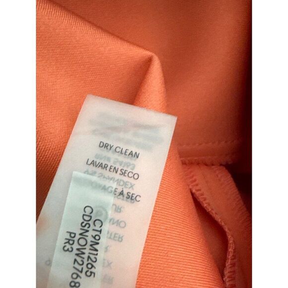 Calvin Klein Women Orange Sleeveless Notched Neckline Sheath Dress Size 12P - Picture 9 of 10